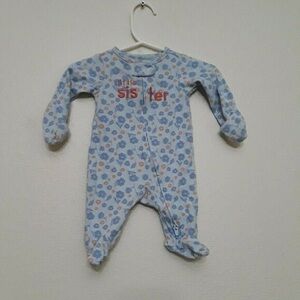 Carter's Blue and Pink Floral Footie